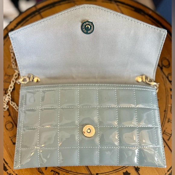 🌸🌷Crossi Blue Envelope Style Patent Puffy Quilted Crossbody Shoulder Bag Clutch - Picture 12 of 16